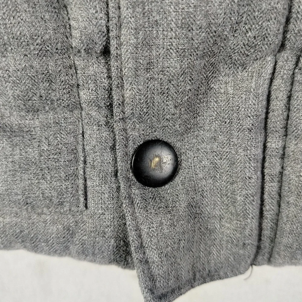 Old Navy Vest Youth Large 10-12 Gray Hooded Quilted Puffer School Winter Warm